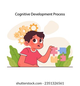 Child development. Cognitive development process. Positive parenting. Formation of kid's healthy and integrated personality. Parents support and care. Flat vector illustration