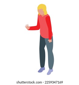 Kinderkrankheiten Symbol isometrische Vektorgrafik. Mentales Kind. Gesundheitsfrau