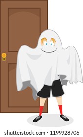 child disguised as a ghost