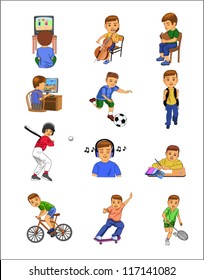 child doing different activities
