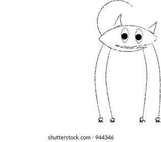 Child drawing of an animal (cat)
