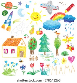 child drawing doodle set