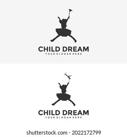 child Dream logo design template illustration vector