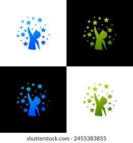 child dream  logo design vector