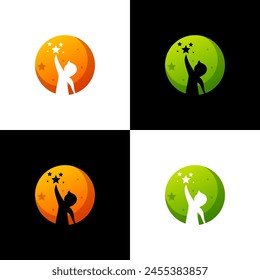 child dream  logo design vector