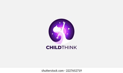 Child Dream logo designs, Online Learning logo designs vector, Kids Dream logo, Child Dream logo template
