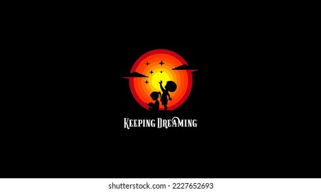 Child dream logo vector design template