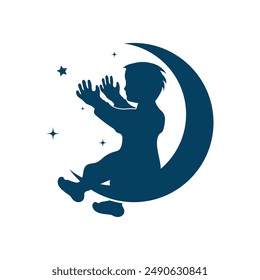 Child dreams logo designs concept vector, Kids Education logo symbol, Children Reaching star logo template