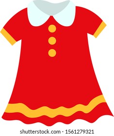 Child dress, illustration, vector on white background.