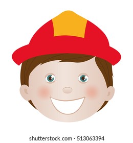 child dressed as firefighter icon image 