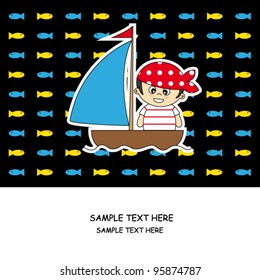 Child dressed as a pirate card.