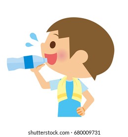 kids drinking water cartoon