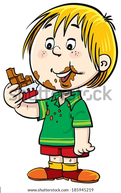 Child Eating Chocolate Stock Vector Royalty Free Child Eating Chocolate Stock Vector Royalty Free