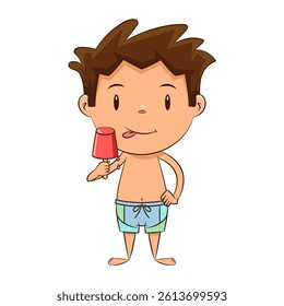 Child eating flavored ice on a stick