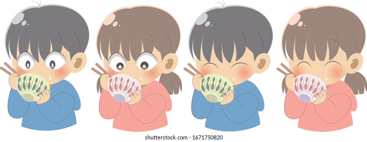 食べる 子供 ご飯 のイラスト素材 画像 ベクター画像 Shutterstock