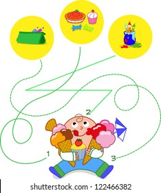 Child eating sweets - game