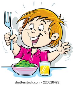 Children Eating Dinner Stock Illustrations, Images & Vectors | Shutterstock