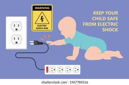 Child Electric Shock Preventing Injury Baby High Danger Warning Cover Outlet Wall Plates Cap Power Kids Hole Protect Accidental Hazard Plugged Dangerous	