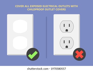 Child Electric Shock Preventing Injury Baby Stock Vector (Royalty Free ...