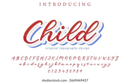 Child - Elegant 3D Script Font with Handwritten Style for Modern Typography and Branding