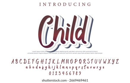 Child - Elegant 3D Script Font with Handwritten Style for Modern Typography and Branding