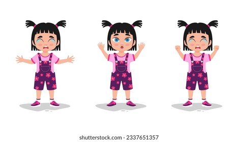 Child emotions set. vector illustration	
