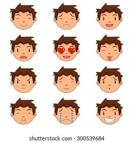 Child emotions, vector, set collection