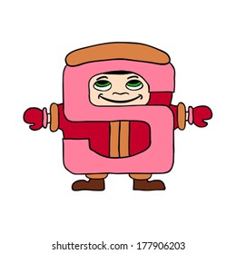Child  English alphabet letter S vector