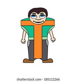 Child English alphabet letter T vector