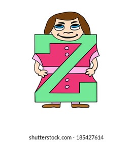 Child  English alphabet letter Z vector