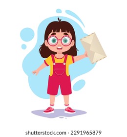 Child with an envelope in his hands