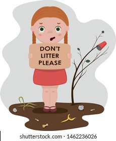 Child for the environment don't litter please