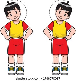 the child is exercising vector illustration isolated on white background