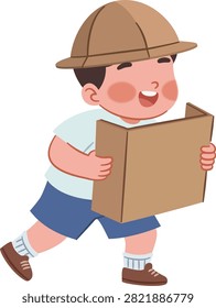 Child Explorer With Pith Helmet On National Children's Day