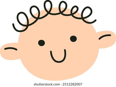 Ilustración vectorial de Doodle de Cara de Niño
