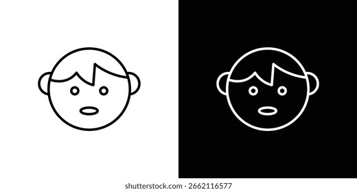 Child face icon for Apps. Icon Design Template.