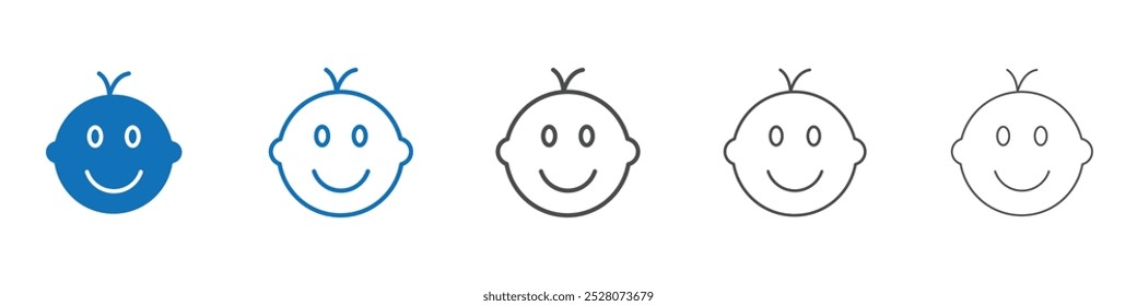 Child face icon Isolated flat vector in outline