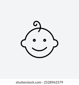 Child face icon isolated on the white background.
