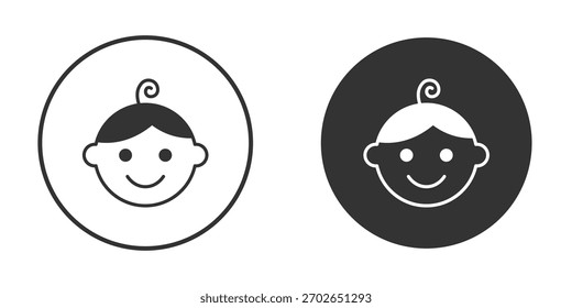 Ícone de face infantil modelo de ilustração de design de logotipo. Estilo sólido