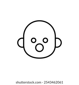 Child face icon Outline vector for web ui