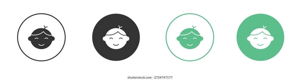 Child face icon pictograms. Vector eps 10