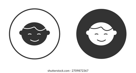 Child face icon signs pack. Vector symbols for graphic designs