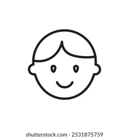 Child face icon Simple thin outline