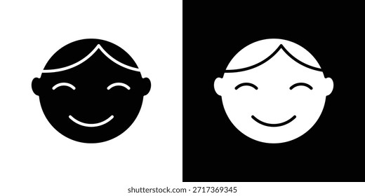 Símbolo de icono de cara infantil para App y Branding.