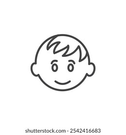 Child face icon Symbol mark in filled style