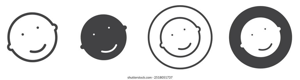 Ilustración de línea delgada de icono de cara infantil
