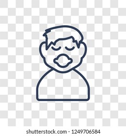 Child face icon. Trendy linear Child face logo concept on transparent background from People collection