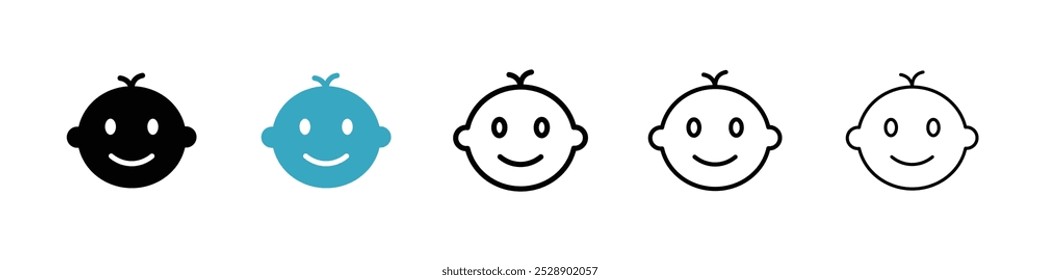 Conjunto de Ilustración vectorial de icono de cara infantil