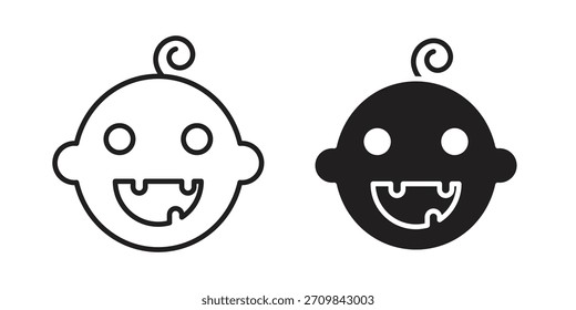 Vektorgrafik mit Kindergesichtssymbol. Flaches Design. Grafikdesign, Vektorsymbole.