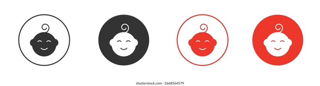 Ícone de face infantil vetor, Símbolo, ilustrações de logotipo